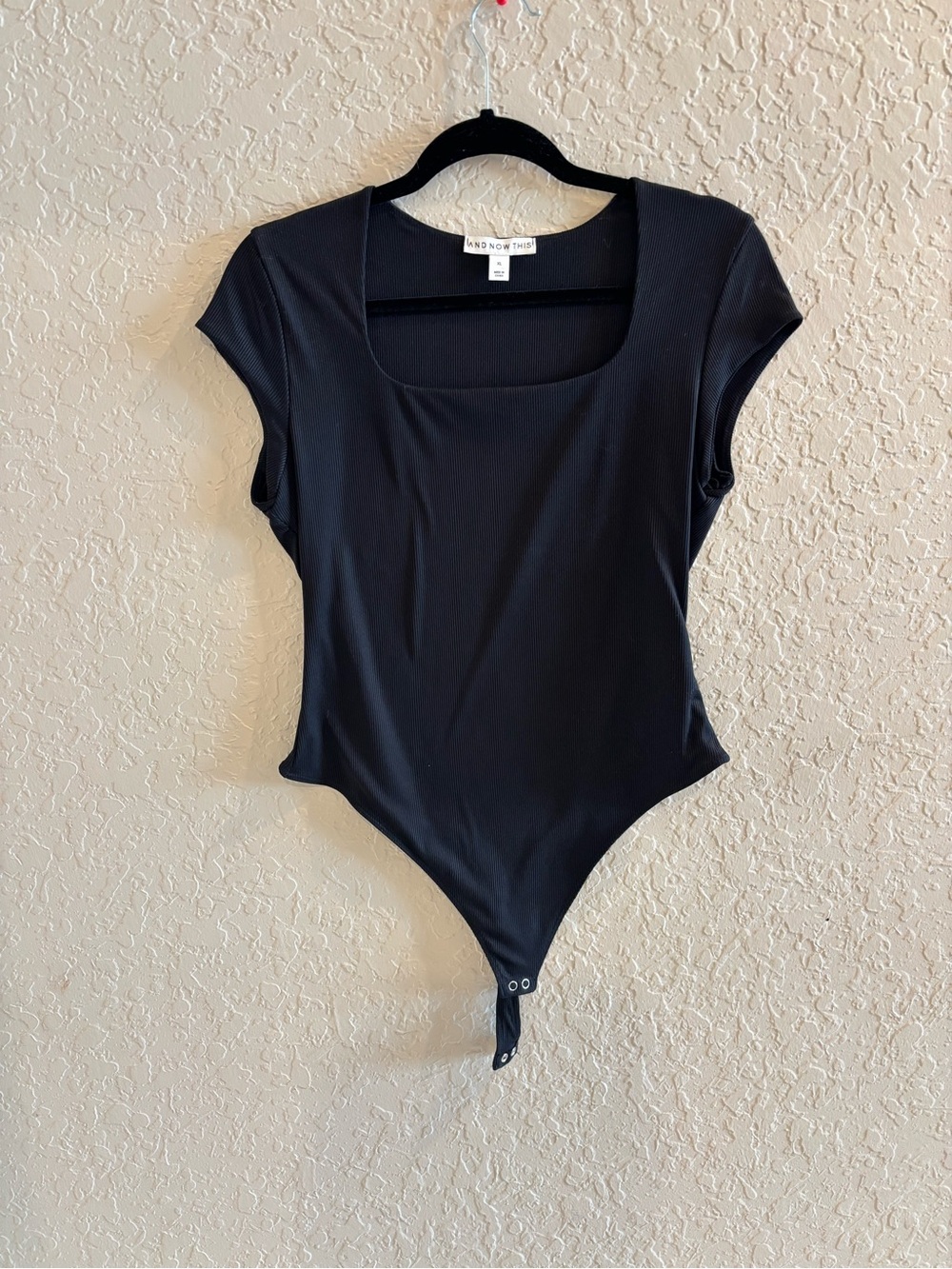 And Now This Black Scoop Neck Short Sleeve Bodysuit